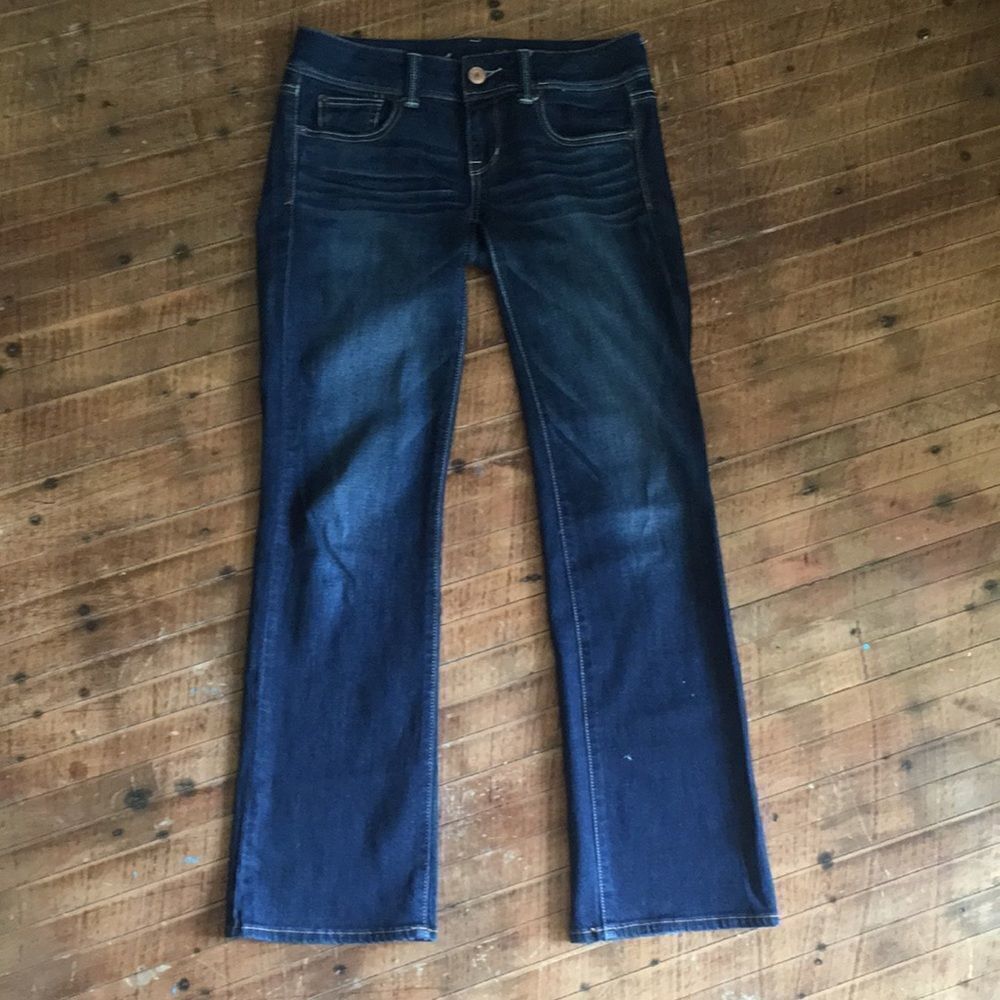 AEO slim boot western cowboycore dark wash jeans